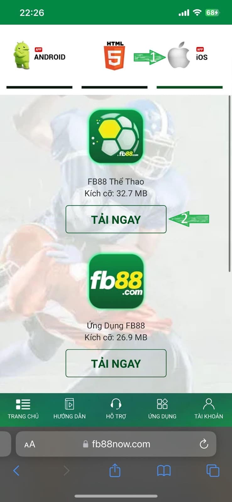 Hướng dẫn tải App FB88